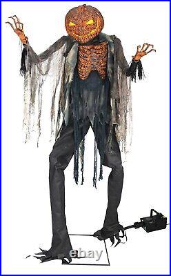 7' Life Size Animated SCORCHED SCARECROW WITH FOGGER Halloween Prop Decoration
