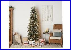 7' Prelit Snow Kissed Twinkling Slim Tree Valerie Parr Hill QVC Christmas Decor