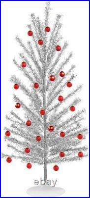 7′ Silver Reproduction Mid Century Modern Aluminum Christmas Tree