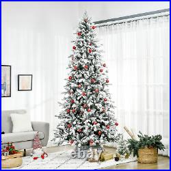 7′ Snow Artificial Christmas Tree Realistic Holiday Decoration, with 616 Tips