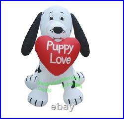 7' Valentine's Day Self-Inflatable Lighted Puppy Love Dalmatian Puppy Yard Dec