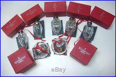 7 Waterford Crystal Christmas Ball Ornaments 1994, 1995, 1996