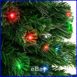 7 ft Christmas Tree Pine Pre-Lit Fiber Optic 270 UL-Certified 7-Color LED Lights