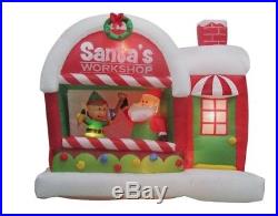 7 ft. Inflatable Lighted Airblown Santa’s Workshop Scene