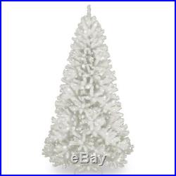 7 ft. North Valley Spruce Hinged Christmas Tree with Glitter Clear, White