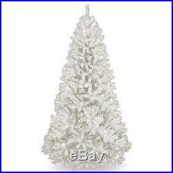 7 ft. North Valley White Spruce Hinged Christmas Tree with Glitter Clear