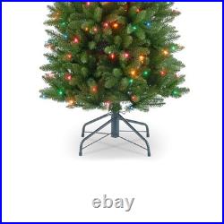 7 ft Pre-Lit Kingswood Fir Slim Artificial Christmas Tree, 300 Multicolor Lig