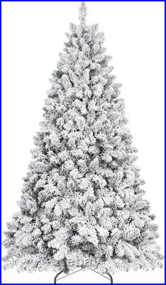 7 ft Snow Flocked Artificial Full Christmas Tree Pine Tree with 1124 Branch Tips