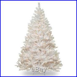 7 ft. Winchester White Pine Hinged Christmas Tree with Silver Glitter Clear