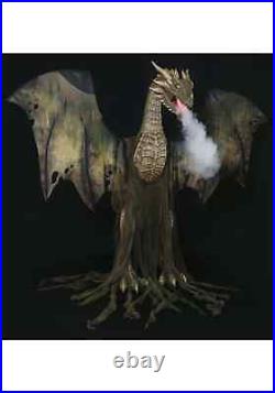 7ft Animated Winter Forest Dragon