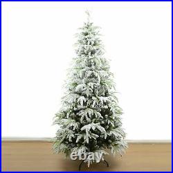 7ft Artificial Snow Covered Christmas Tree Metal Stand Xmas Decorations Decor
