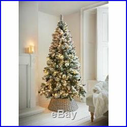 7ft Christmas Tree Pre-Lit White Frosted Christmas Tree 930 Tips 300 Led