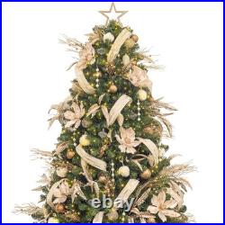 7ft Christmas Tree with Decorations and Lights Champagne Gold All-in-ONE Comp