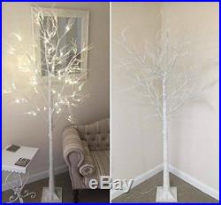 7ft Christmas Twig Tree Pre Lit With 120 LED Warm White Lights Indoor &