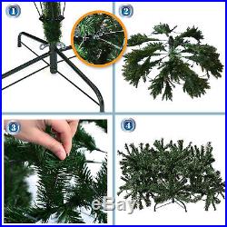 7ft Deluxe Artificial Christmas Tree w 2154 Branch Tips 700 LED Lights Tall Fir