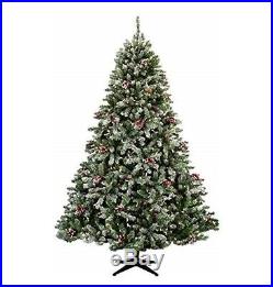 7ft FROSTED BERRY & ACORN SNOW TIPPED PRE-LIT 200 WARM WHITE LED CHRISTMAS TREE