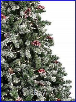 7ft FROSTED BERRY & ACORN SNOW TIPPED PRE-LIT 200 WARM WHITE LED CHRISTMAS TREE