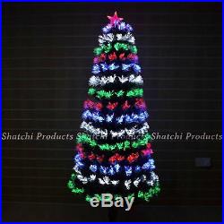 7ft Fiber Optic Christmas Tree Pre-Lit Xmas LED Lights Decor Decorations 210cm