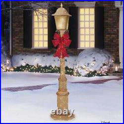 7ft Illuminated Christmas Lamp Post Pre-Lit Warm LED Lighted Xmas Decorations