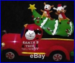 7ft Inflatable Santa In Truck W. Tree & Deer Outdoor Christmas Yard Decoration
