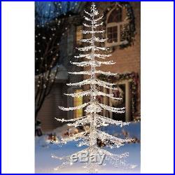 7ft Outdoor Christmas Twinkling Tree PreLit LED White Crystal Iced Holiday Decor
