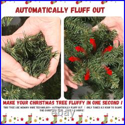 7ft PVC Christmas Tree with400 UL Lights, Metal Stand Artificial Holiday Xmas Tree