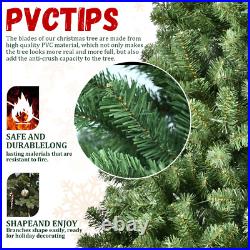 7ft PVC Christmas Tree with400 UL Lights, Metal Stand Artificial Holiday Xmas Tree
