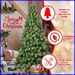 7ft PVC Christmas Tree with400 UL Lights, Metal Stand Artificial Holiday Xmas Tree