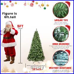 7ft PVC Christmas Tree with400 UL Lights, Metal Stand Artificial Holiday Xmas Tree