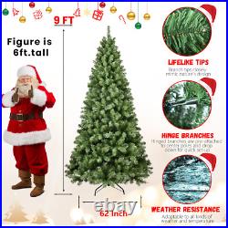 7ft PVC Christmas Tree with400 UL Lights, Metal Stand Artificial Holiday Xmas Tree