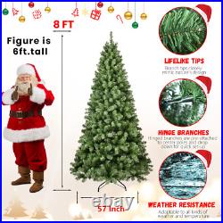 7ft PVC Christmas Tree with400 UL Lights, Metal Stand Artificial Holiday Xmas Tree
