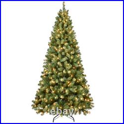 7ft PVC Christmas Tree with400 UL Lights, Metal Stand Artificial Holiday Xmas Tree