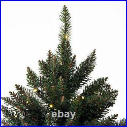 7ft Pre-Lit Artificial Christmas Tree Spruce Hinged 700 Leds Lights Decorations