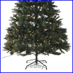 7ft Pre-Lit Artificial Christmas Tree Spruce Hinged 700 Leds Lights Decorations