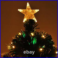 7ft Pre-Lit Fiber Optic Artificial Christmas Tree Led Lights Decorations
