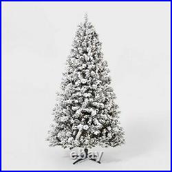 7ft Pre-Lit Flocked Douglas Fir Artificial Tree Clear Lights with AutoConnect