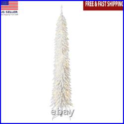 7ft Pre-Lit Tinsel Christmas Tree 150 LED Lights Holiday Decor Metal Stand New