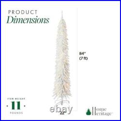 7ft Pre-Lit Tinsel Christmas Tree 150 LED Lights Holiday Decor Metal Stand New