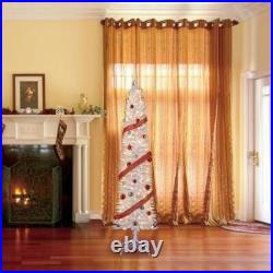 7ft Pre-Lit Tinsel Christmas Tree 150 LED Lights Holiday Decor Metal Stand New