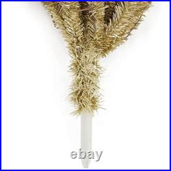 7ft Pre-Lit Tinsel Pencil Christmas Tree 150 LED Lights Durable Holiday Decor US 7ft Pre-Lit Tinsel Pencil Christmas Tree 150 LED Lights Durable Holiday Decor US