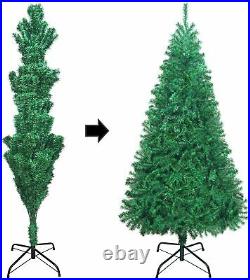 7ft Pre-Lit Xmas Bushy Tree 1000 Tips Artificial Christmas Tree Festive 350 LEDs