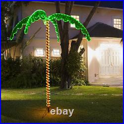 7ft Pre-lit LED Rope Light Palm Tree Hawaii-Style Holiday Decor with306 LED Lights
