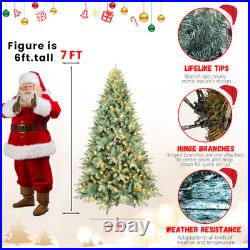 7ft Prelit Blue Spruce Christmas Tree Artificial Full Xmas Tree & 500 Lights 7ft Prelit Blue Spruce Christmas Tree Artificial Full Xmas Tree & 500 Lights