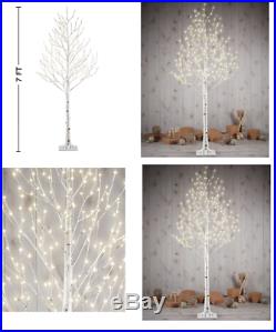 7ft tall 280 LED Faux Birch Twig Christmas Tree luxury Xmas Classic outdoor home