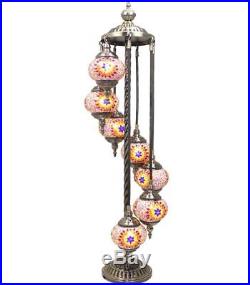 7pcs Glass HANDMADE TURKISH MOSAIC LAMP FLOOR TABLE BALL LIGHT Christmas Gift