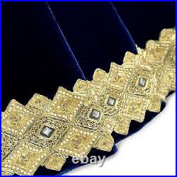 84-Inch Venetian Gilded Christmas Tree Skirt with Jeweled Gold Band and Butto