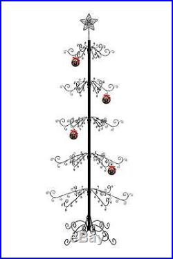 84 Metal Ornament Display Artificial Christmas Tree Stand Rotating 174 Hook