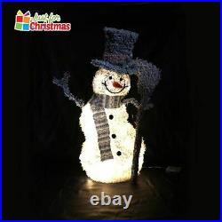 85cm Led Warm White Light Up Glitter Snowman Battery Power Christmas Decoration