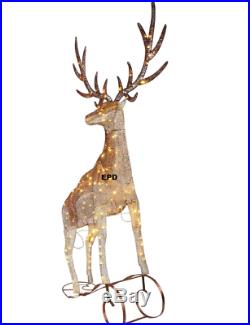 88 HUGE Christmas Lighted Reindeer Elk Antlers Yard Decor Sculpture Display