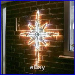 88cm Aluminium Outdoor Garden Wall Christmas Star Motif Sign Silhouette Light
